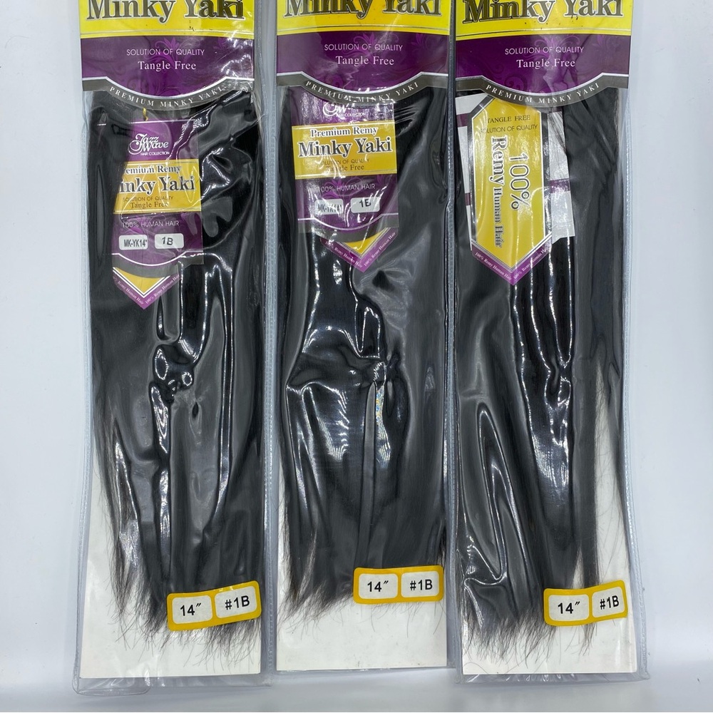 Jazz Wave- Premium Remy Minky Yaki 14” #1B | 100% Human Hair